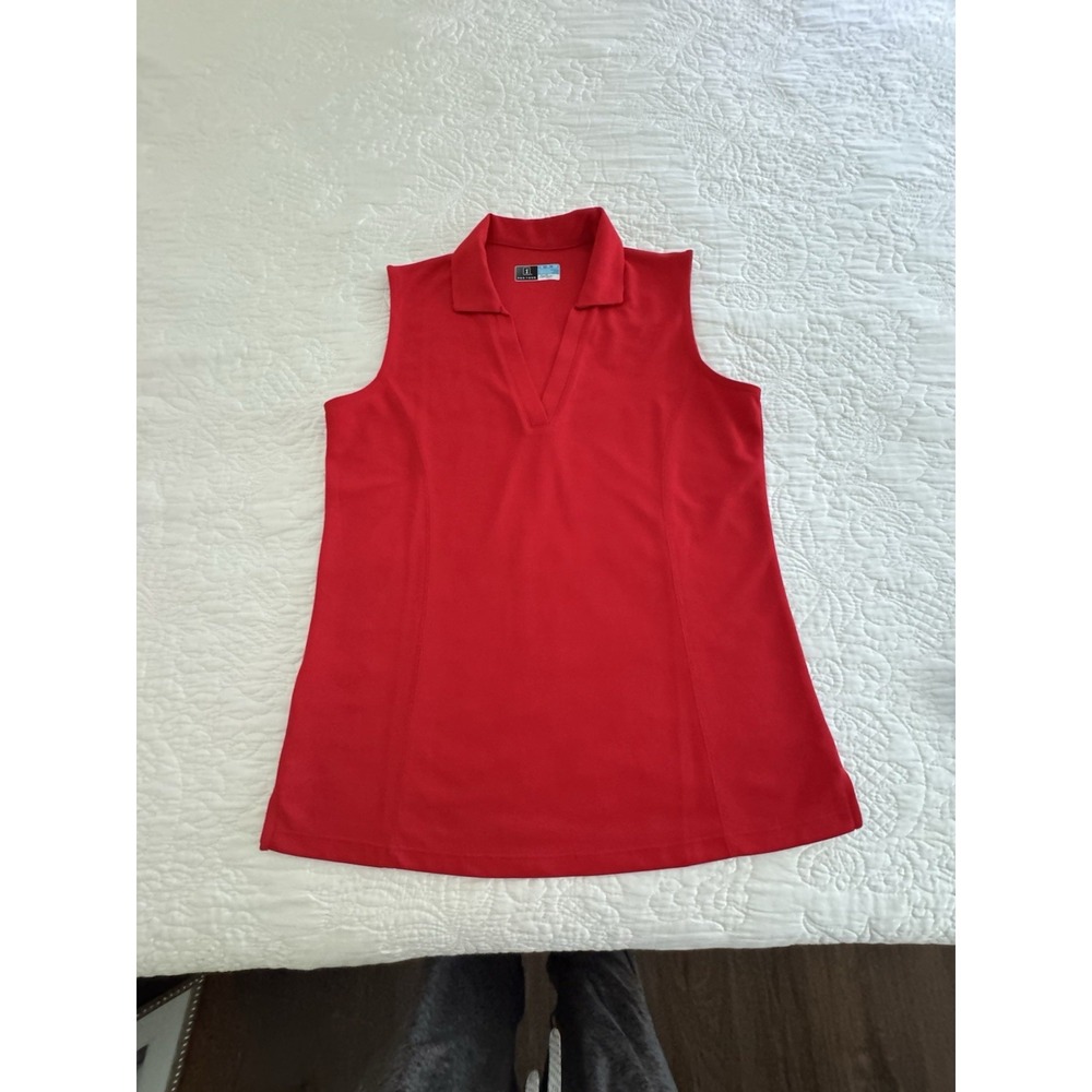PGA Tour Airflux Red Ladies Sleeveless Golf Polo Shirt - Size Small
